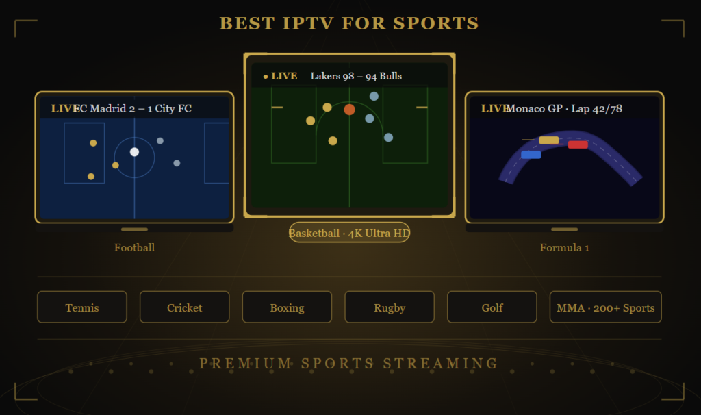 Best Nomad IPTV IPTV for sports with live football, basketball, Formula 1, and 200+ sports channels in 4K quality, featuring reliable streaming across multiple devices.